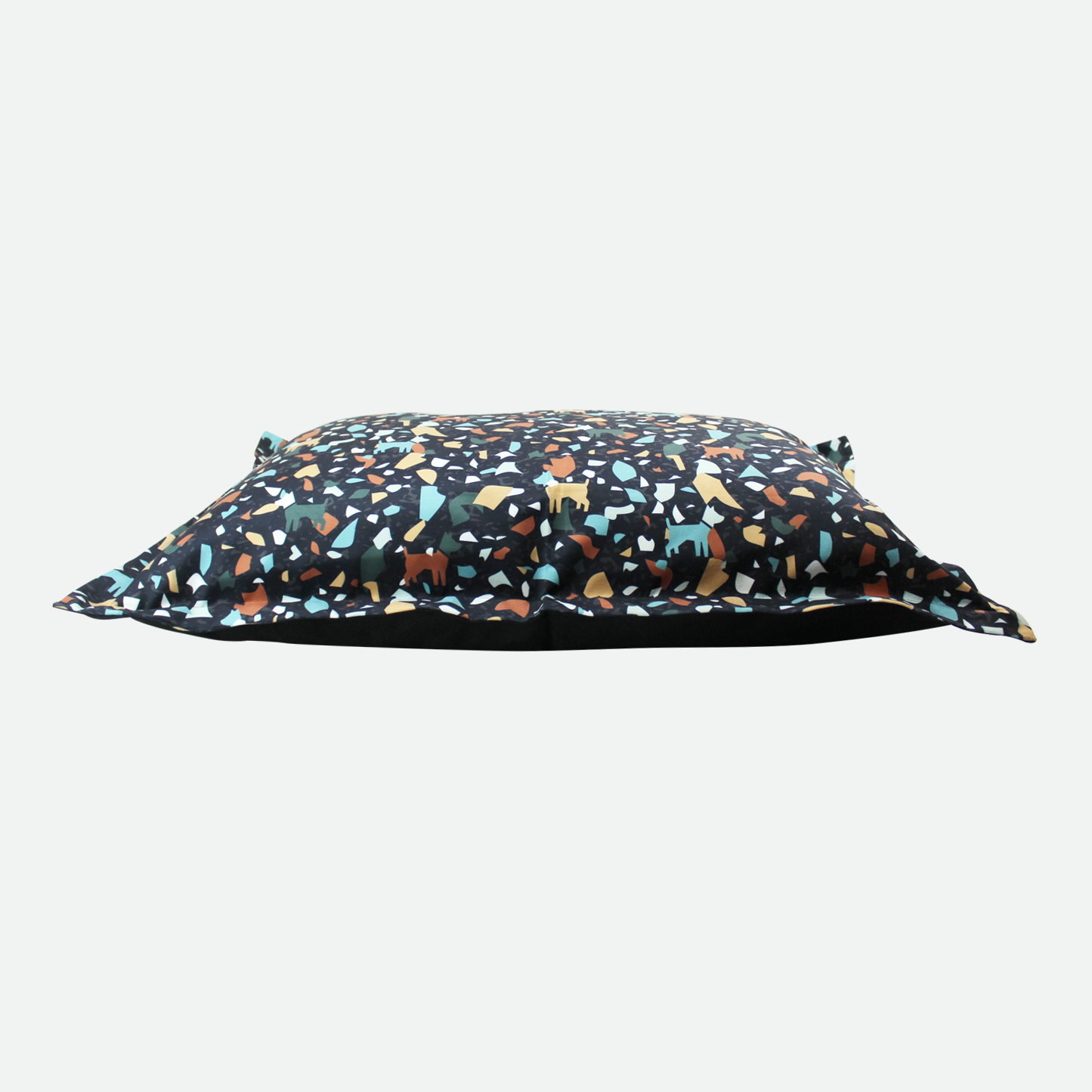 Memory foam dog bed, dark terrazzo style