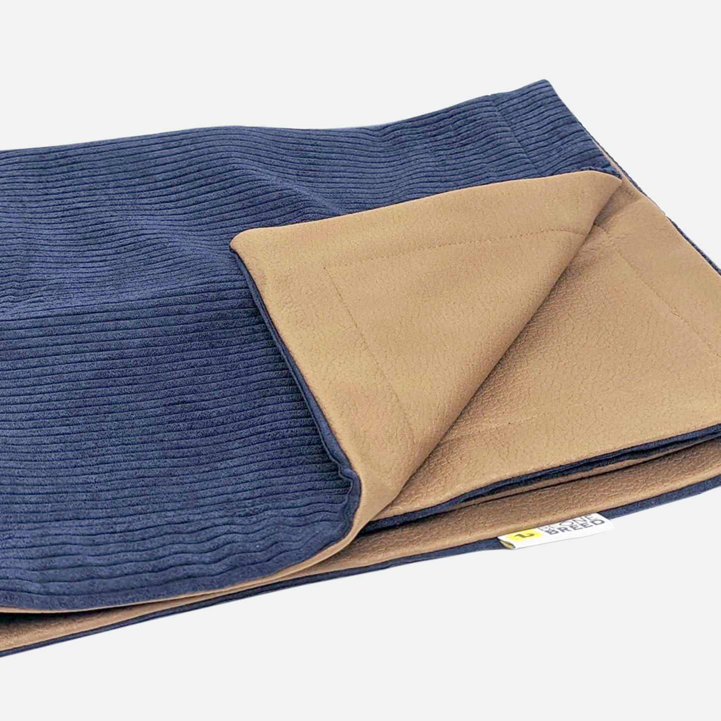 Memory foam dog bed, reversible corduroy style