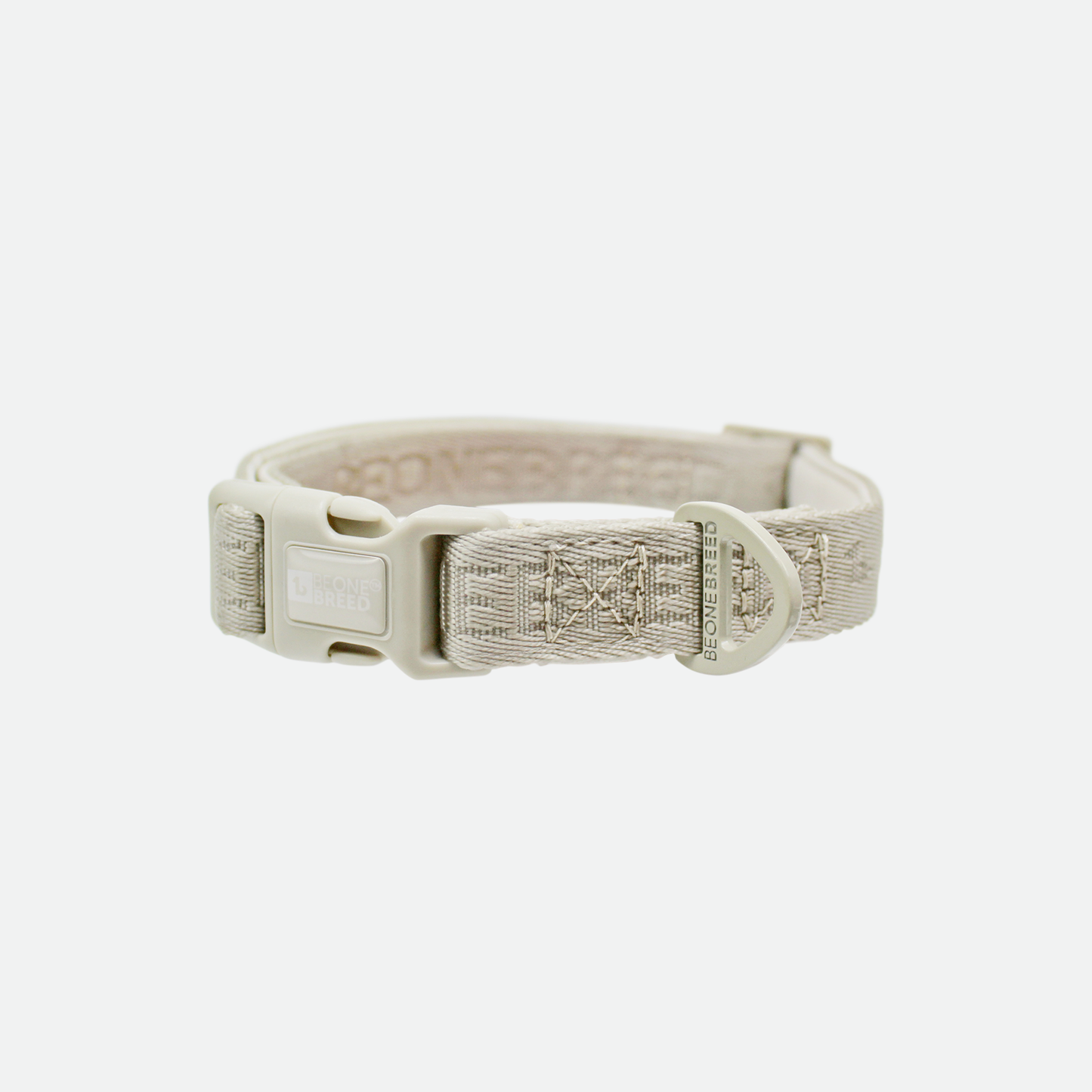Neoprene and nylon dog collar, beige