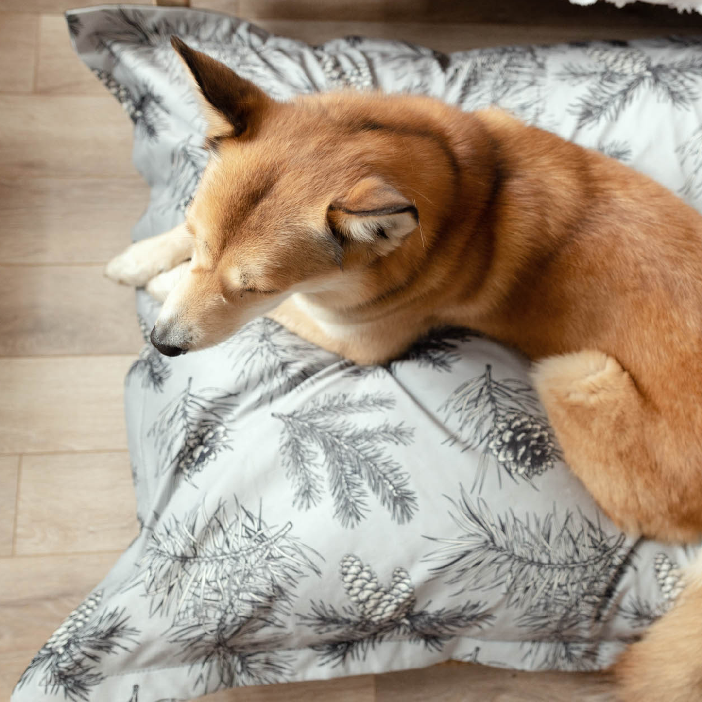 Memory foam dog bed, pine forest style