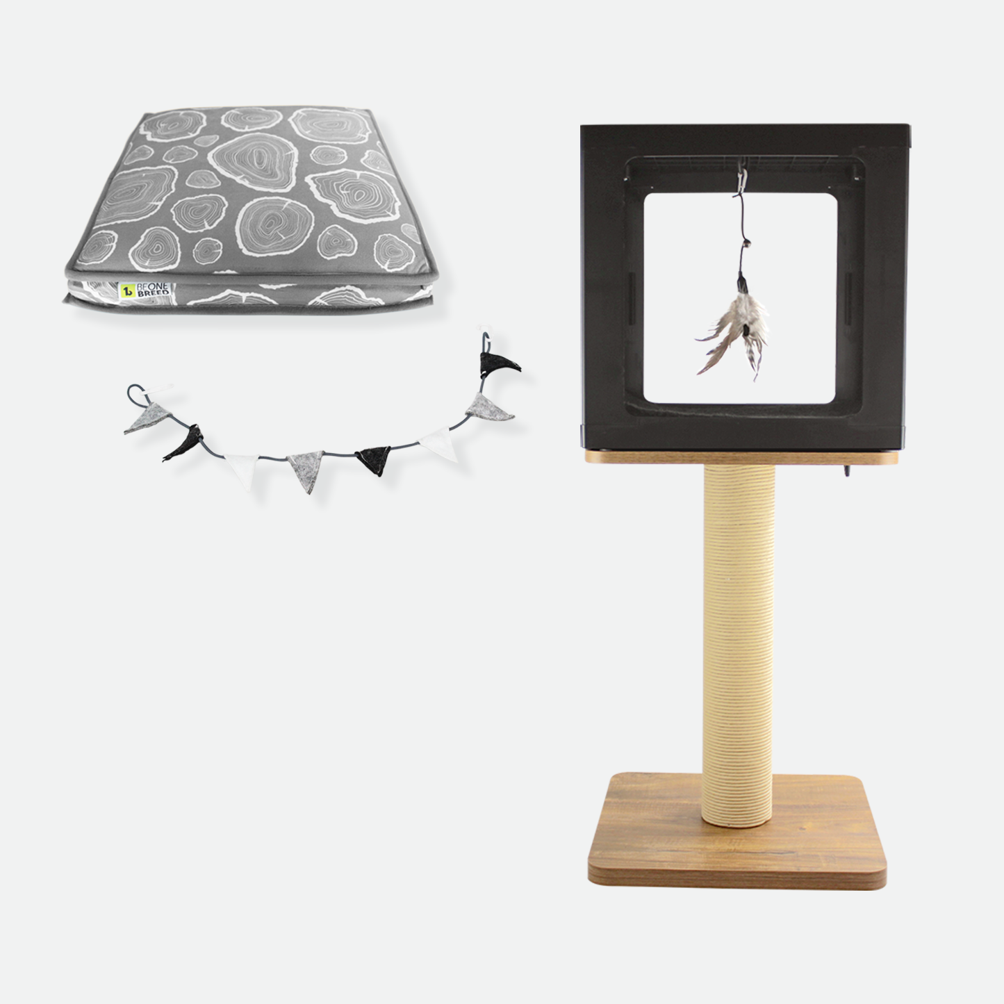 Cat tree scratcher pole, wood
