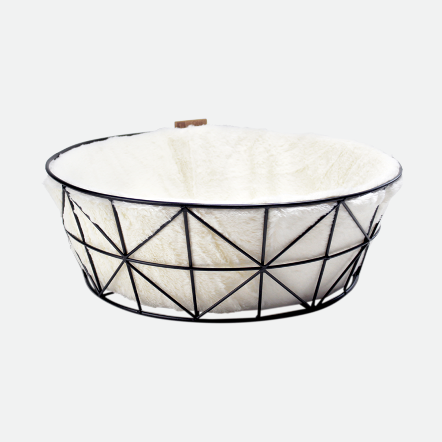 Metal basket bed for cat, black