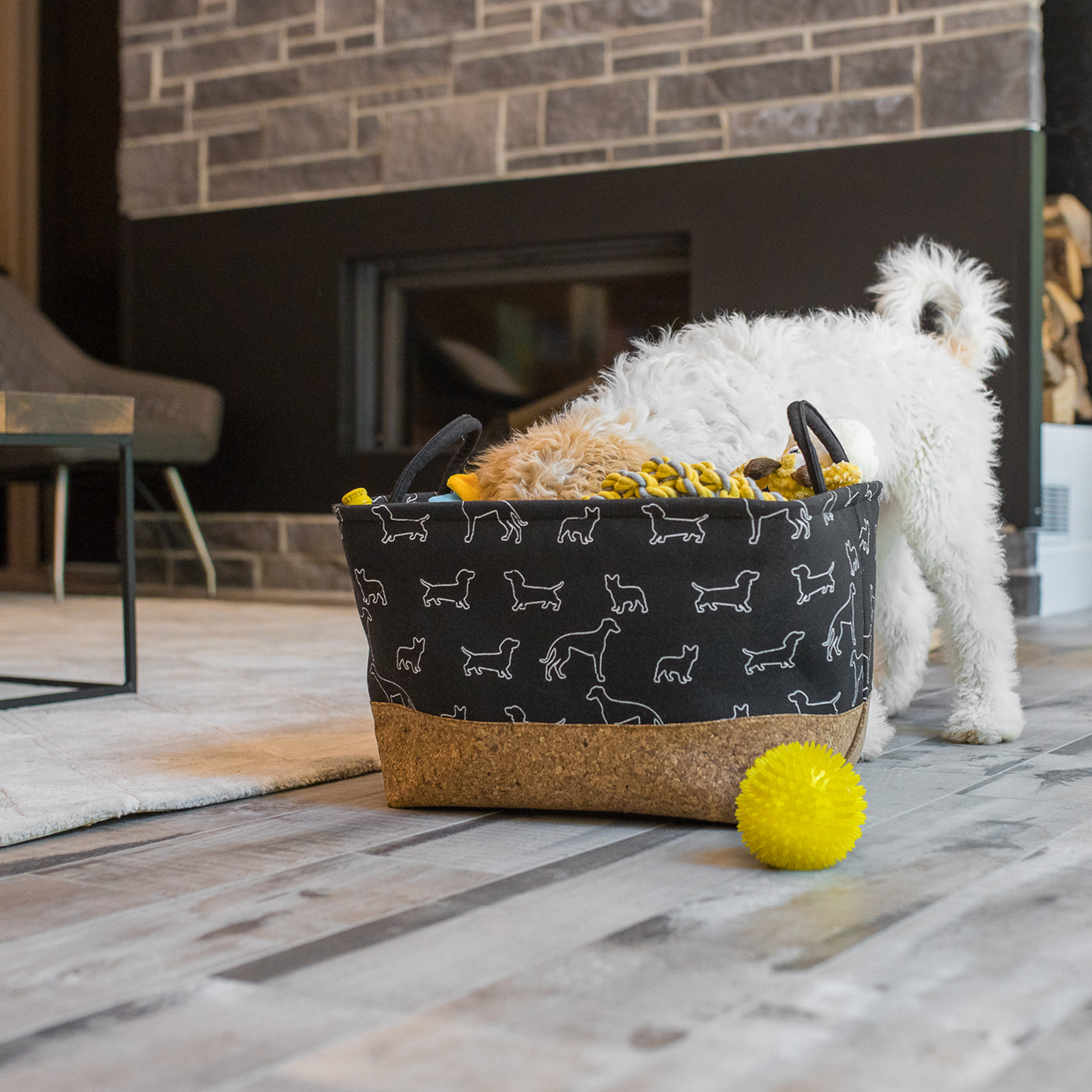 Spike chew ball for dog, rubber